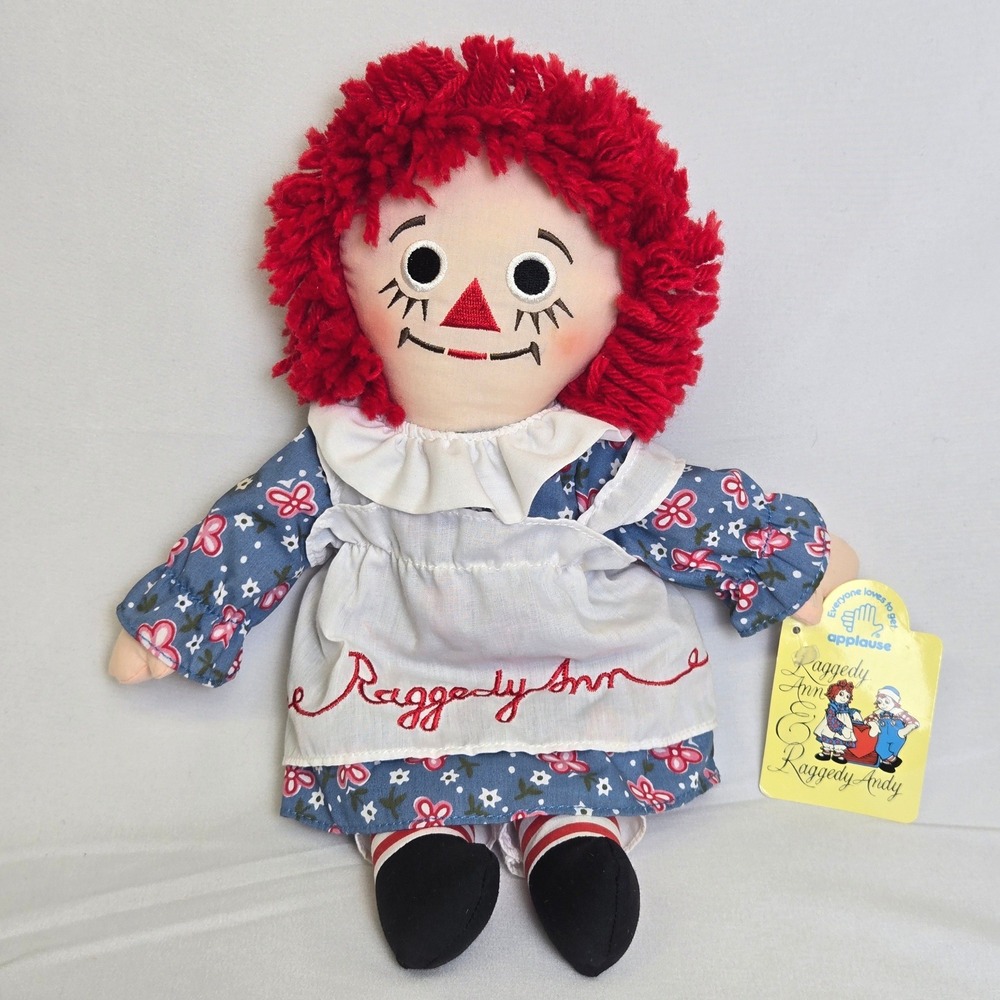 Applause Raggedy Ann Plush Doll 12" Johnny Gruelle Vintage Tag Item 8456 READ